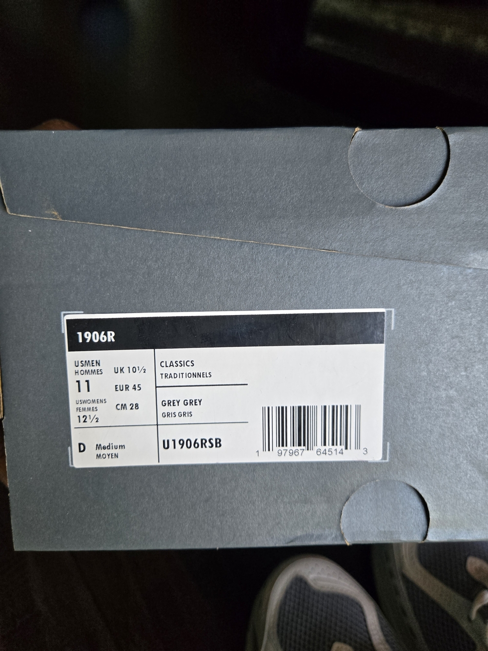 New Balance Men’s Athletic Shoes - Grey/Grey - Picture 5 of 5